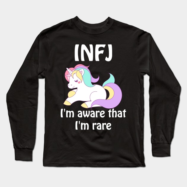 INFJ Unicorn Rare Personality Type T-Shirt Long Sleeve T-Shirt by jennifersoldner